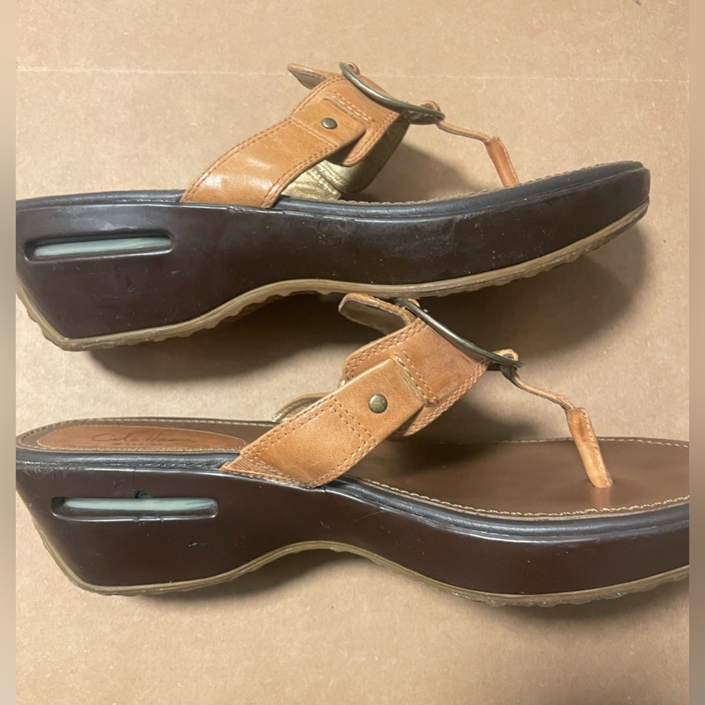 COLE HAAN Women's Tan Leather Sandals